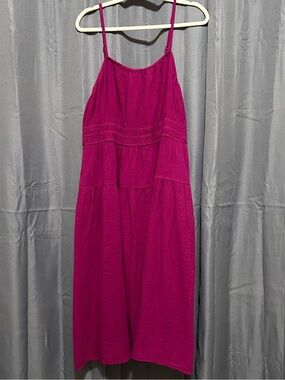 Old Navy Fuchsia Midi Sundress with Spaghetti Straps
